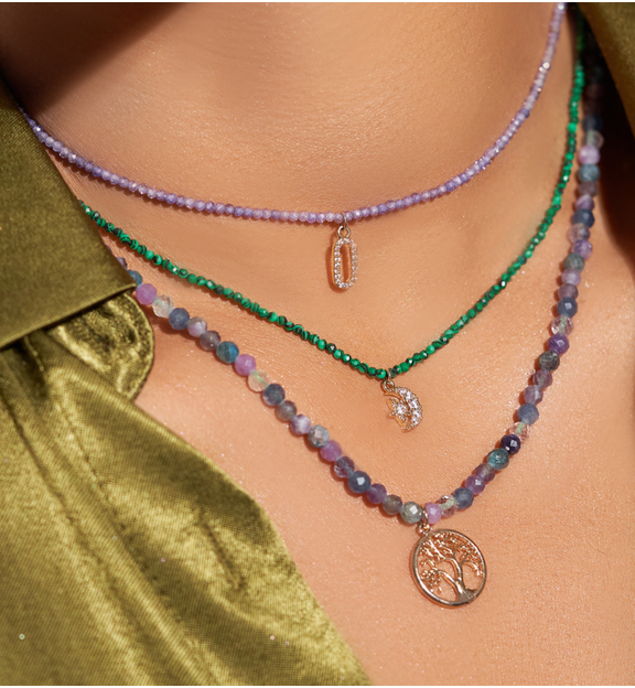 Naszyjnik fioletowy z drzewkiem Violet Tree NTW0687