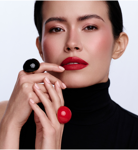 Pierścionek złoty z czarną emalią PSA1208