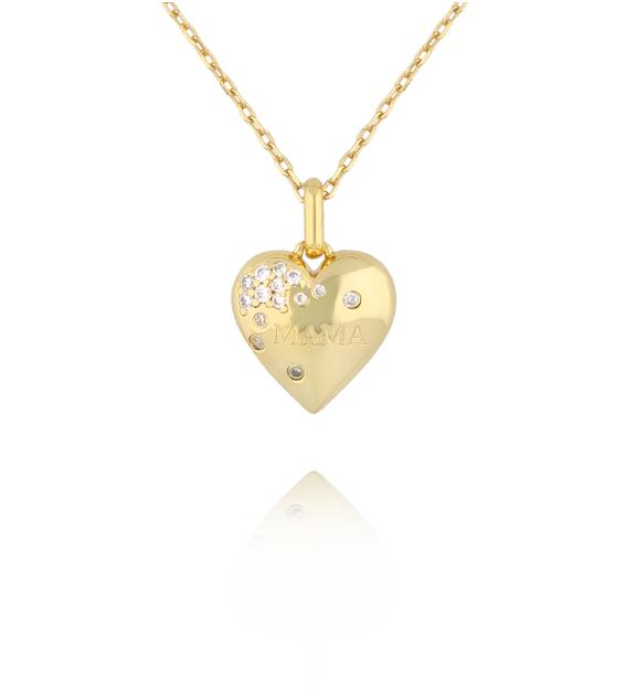 Naszyjnik pozłacany z sercem Aurora Jewels NFA0042