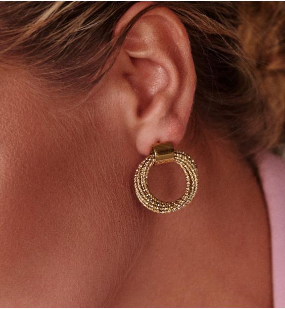 Kolczyki złote plecione Gold Rings KRG0994
