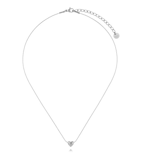 Naszyjnik z subtelnym sercem w kolorze srebra NSY0934