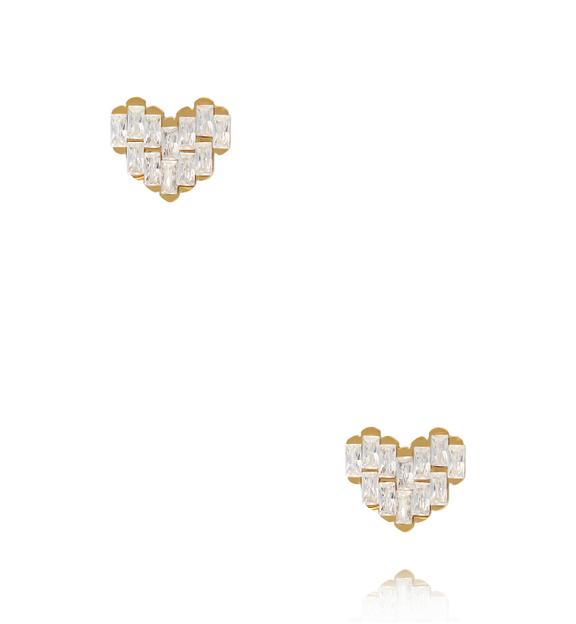 Kolczyki serduszka z cyrkoniami złote KSY0704