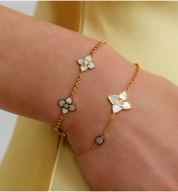 Bransoletka z koniczynką złota Segreto di Fortuna BSA0738