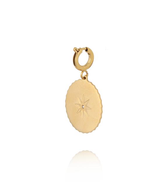 Charms złoty medalion z gwiazdką i cyrkonią CHA0111