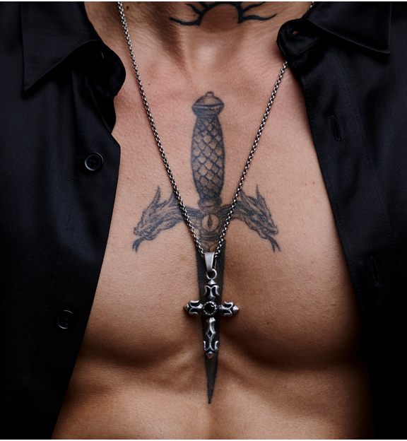 Naszyjnik męski z krzyżykiem Leif NMITC0145