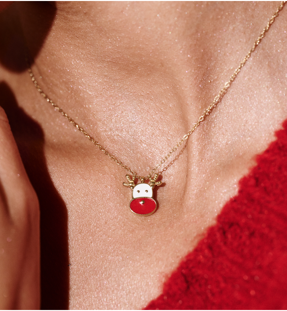 Naszyjnik z reniferem złoty NSA1412