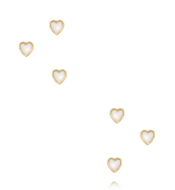 Zestaw złoconych kolczyków z serduszkami KMB0031