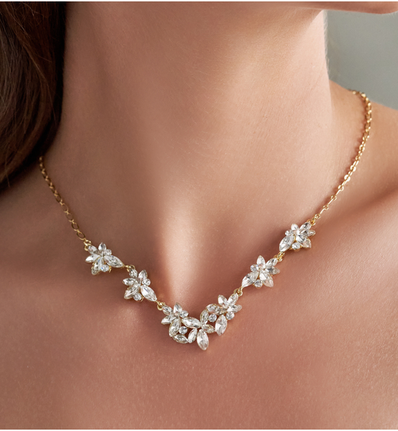 Naszyjnik złoty z kryształami Celebration NS0019