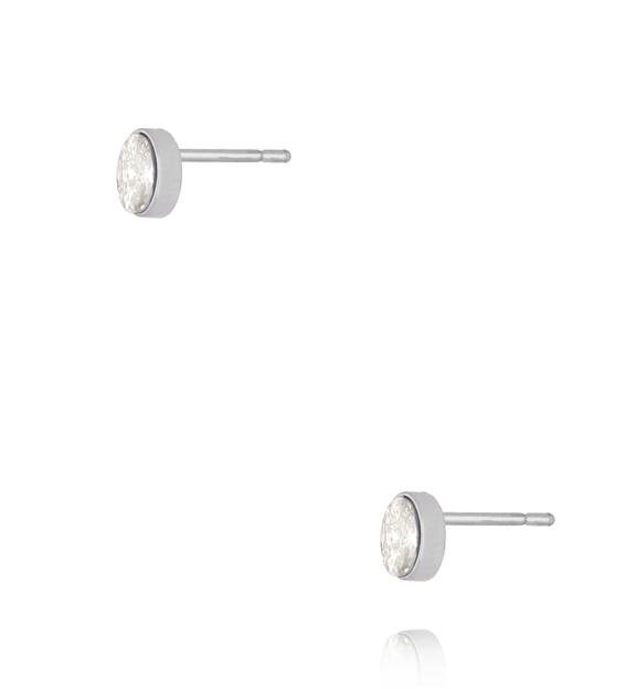 Kolczyki z kryształkiem srebrne owalne KSY0708