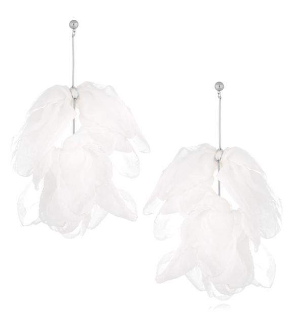 Kolczyki białe z szyfonu Cutha KBL1730