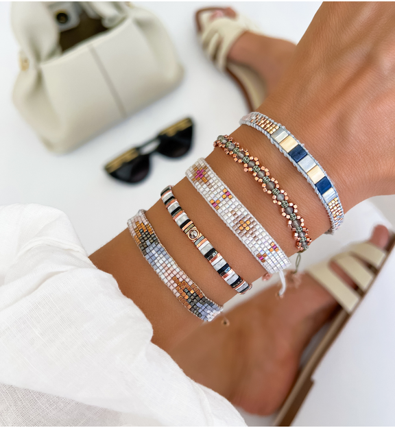 Bransoletka szara pleciona Alba BSC1746