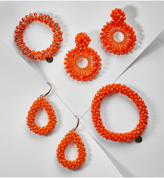 Gumka do włosów z kryształkami pomarańczowa Luminous GWE0012