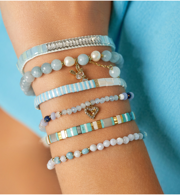 Bransoletka błękitna z kryształkami Good Game BSC1934