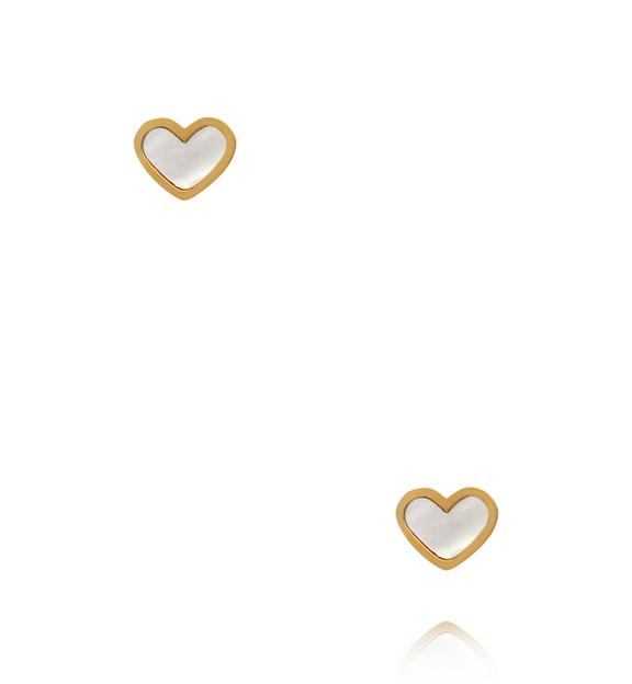 Kolczyki serca z masą perłową KSY0724