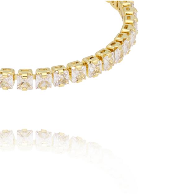 Bransoletka tenisowa z kwadratowymi kryształami BSS0285