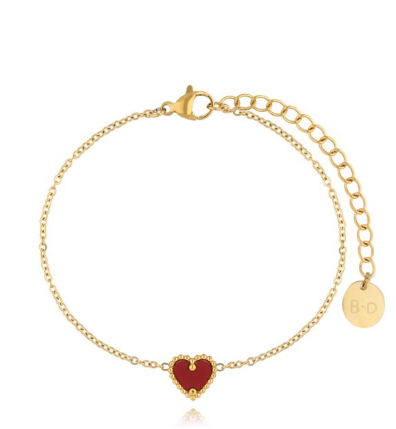 Bransoletka z bordowym sercem Loving Heart BSY0065
