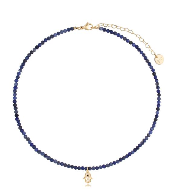 Naszyjnik z sodalitami i ręką Fatimy Nighttime NTW0761
