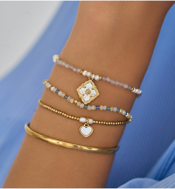 Bransoletka z morganitami i agatami BSC2053