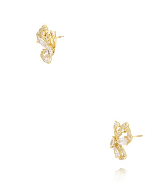 Kolczyki złote motylki z cyrkoniami KSS2185