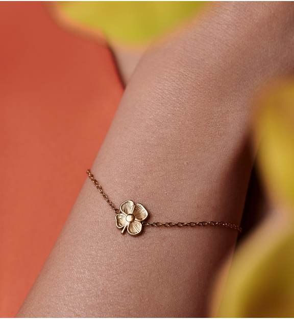 Bransoletka z koniczynką złota BSA0968