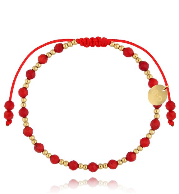 Bransoletka z czerwonym koralem złota Midnight Sky BMT0172