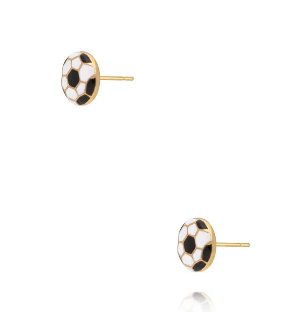 Kolczyki piłki futbolowe z emalią KSY0680