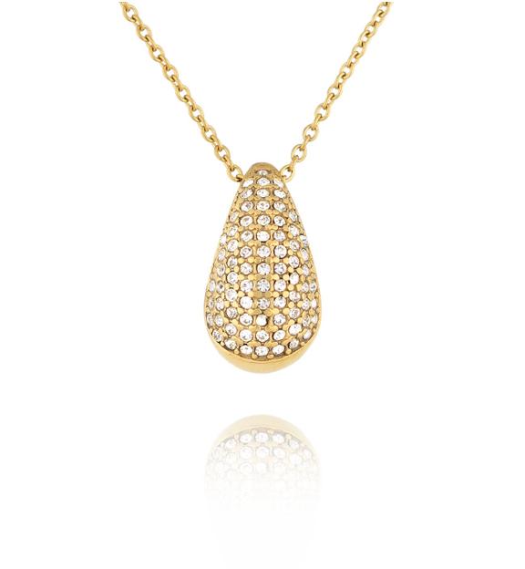Naszyjnik z kroplą z cyrkoniami złoty Crystal Raindrop NSA1275