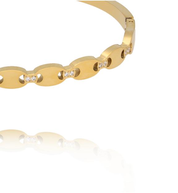 Bransoletka sztywna złota stal szlachetna BSY0658