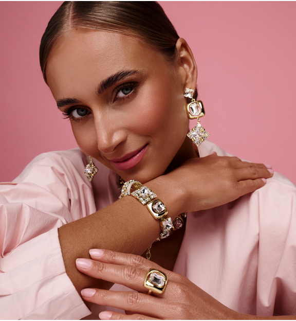 Zestaw biżuterii glamour z kryształami ZN0184