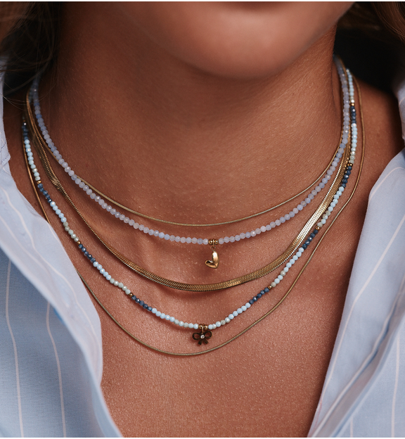 Naszyjnik warstwowym złoty żmijka NSY0679