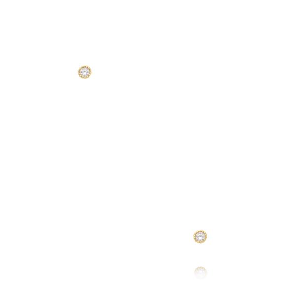 Zestaw drobnych kolczyków złoconych z cyrkonią KMB0007