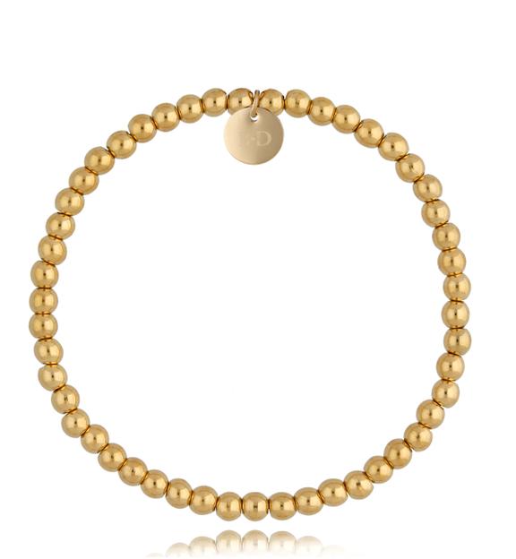 Bransoletka z kulkami złota Basic 4 mm BSA0250