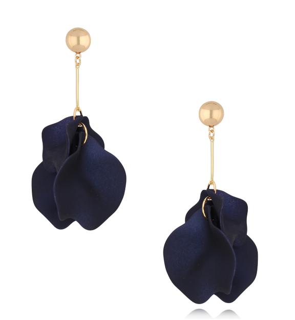 Kolczyki granatowe z płatkami Amaranta KFF0103