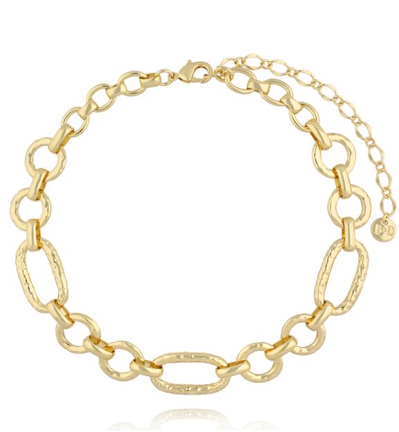 Naszyjnik choker z dużymi fakturowanymi ogniwami NS0468