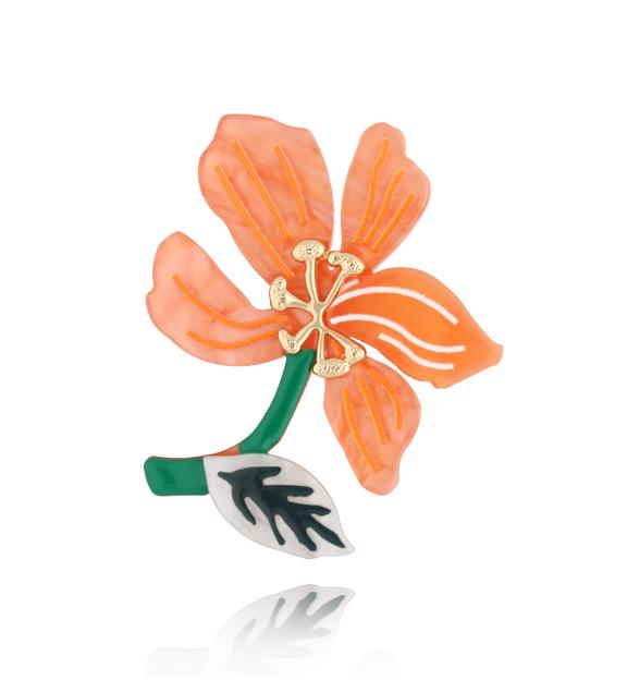 Broszka z kwiatkiem Peach Flower BRZA0092