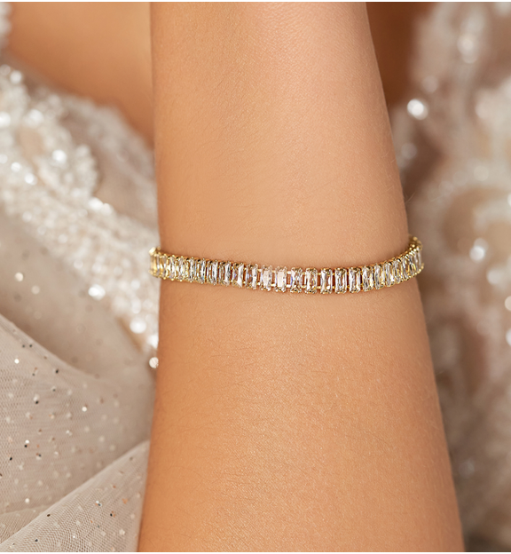 Bransoletka tenisowa z kryształkami Mariah 17 cm BSS0044