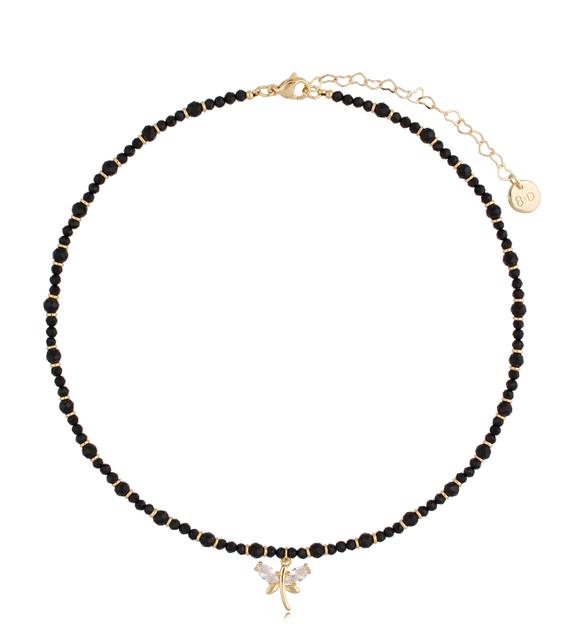 Naszyjnik z turmalinami i motylkiem szczęścia Lucky Butterfly NTW0672