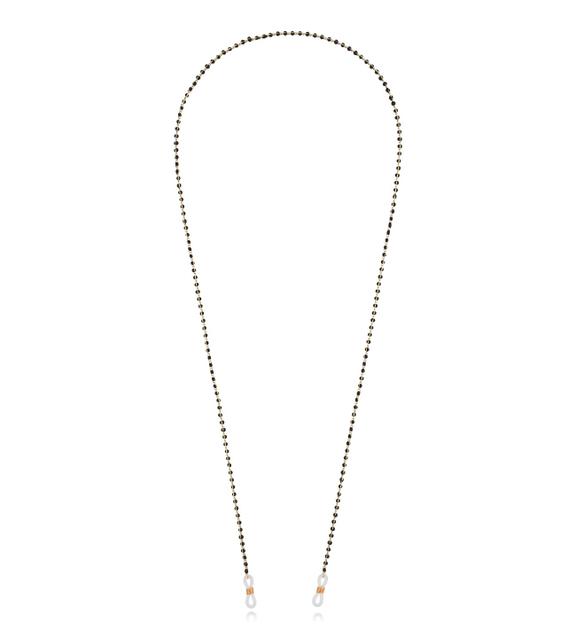 Łańcuszek do okularów z kuleczkami czarny Tiki NPA1126