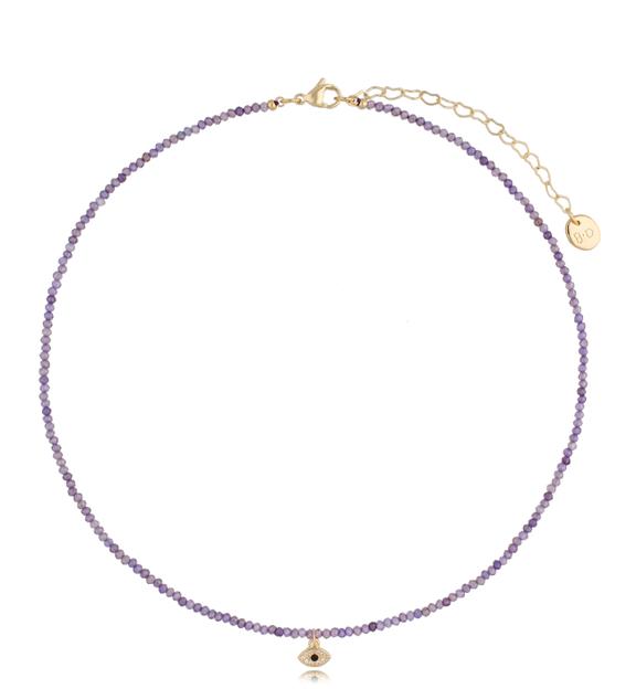 Naszyjnik fioletowy z cyrkoniami i okiem Lifestyle NTW0737