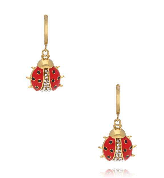 Kolczyki koła z zawieszką biedronką KSY0677