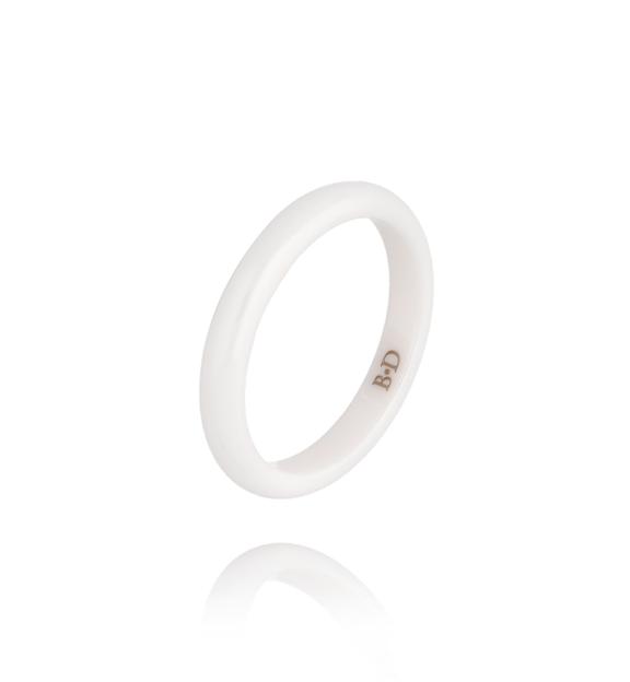 Obrączka z ceramiki biała cienka Feminine PFE0026