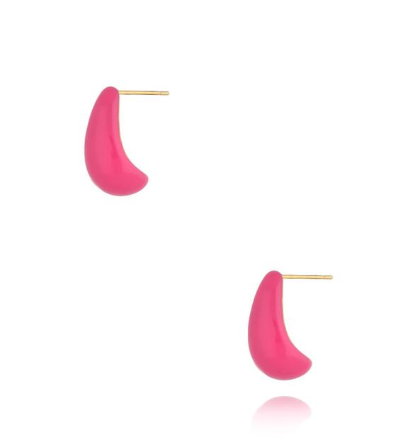 Kolczyki krople emaliowane fuksjowe Enamel Drop KSA1456