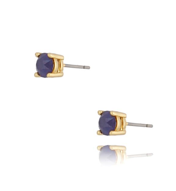 Kolczyki wkrętki z fioletowymi kryształkami Dot KRG0749