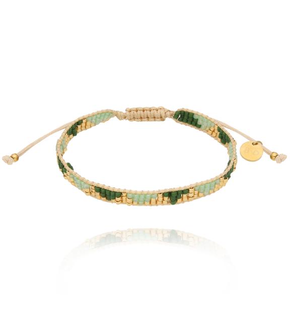 Bransoletka zielono złota z koralikami Miyuki Naoko BSC1612