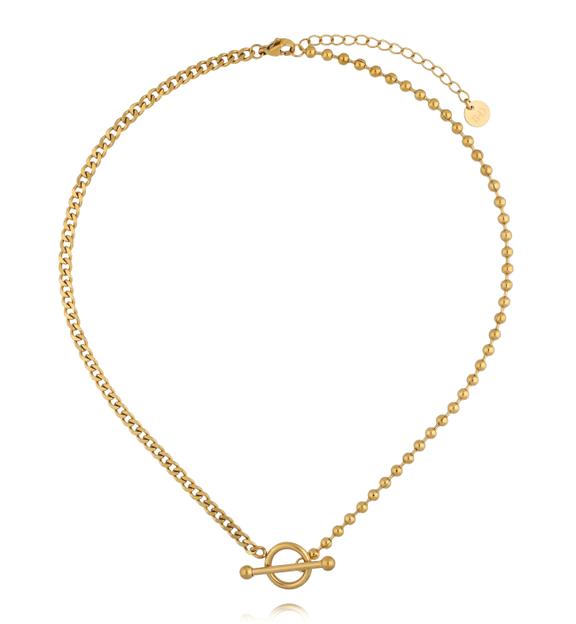 Naszyjnik z zapięciem toggle w kolorze złota NSY0896