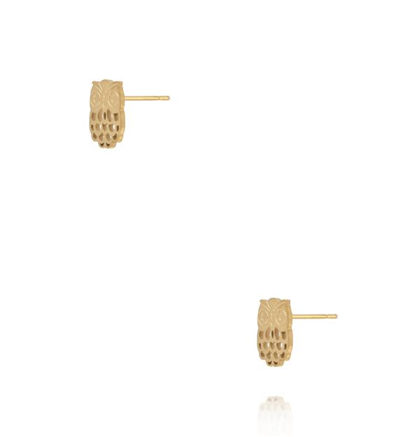 Kolczyki wkrętki w kształcie sowy złote KSY0616