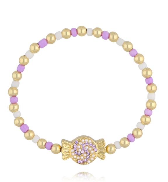 Bransoletka dla dziewczynki kolorowa z zawieszką BSS0294