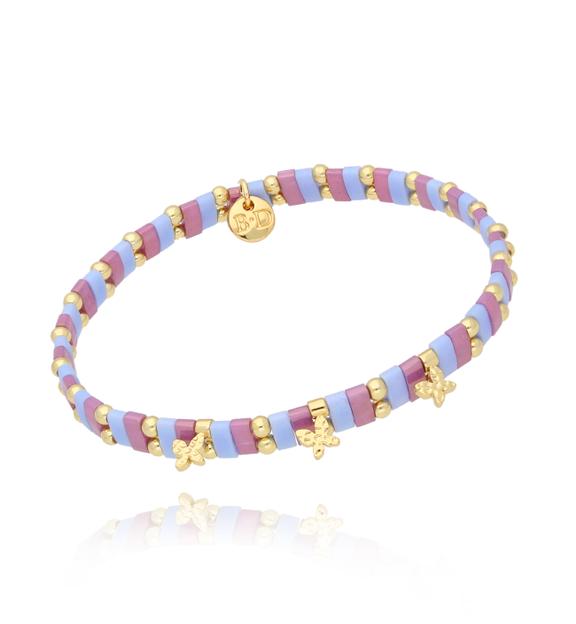 Bransoletka fioletowa z motylkami Marigold BBI0022