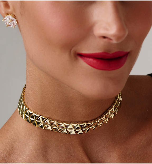 Choker złoty geometryczny NS0414