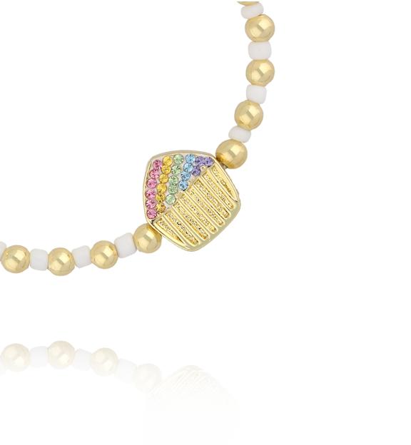 Bransoletka dla dziewczynki kolorowa z zawieszką BSS0293